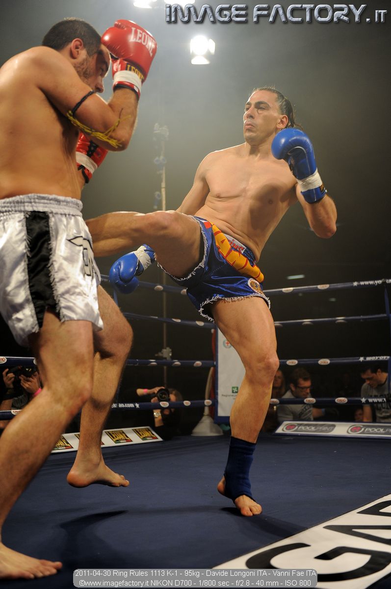 2011-04-30 Ring Rules 1113 K-1 - 95kg - Davide Longoni ITA - Vanni Fae ITA